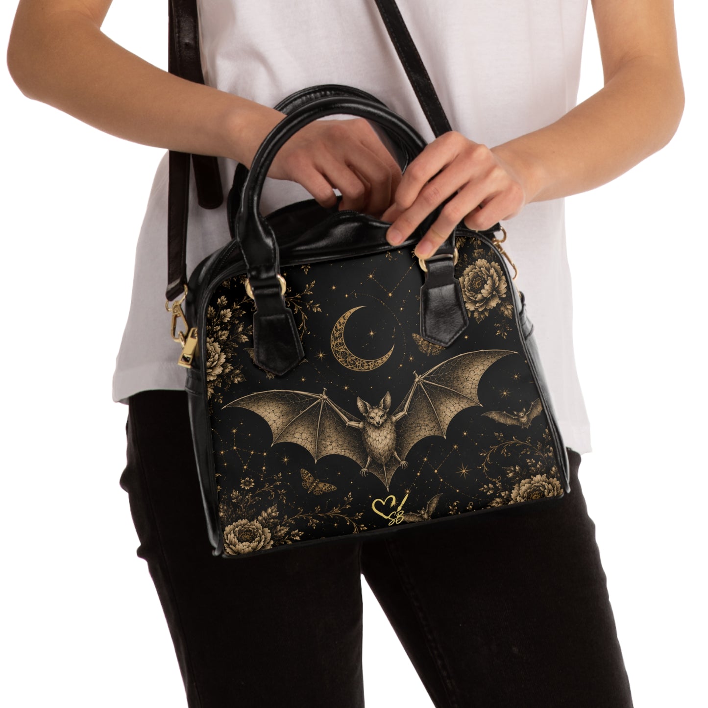 Bolso de hombro Eclipse Noir — Bolso de noche vintage inspirado en vampiros
