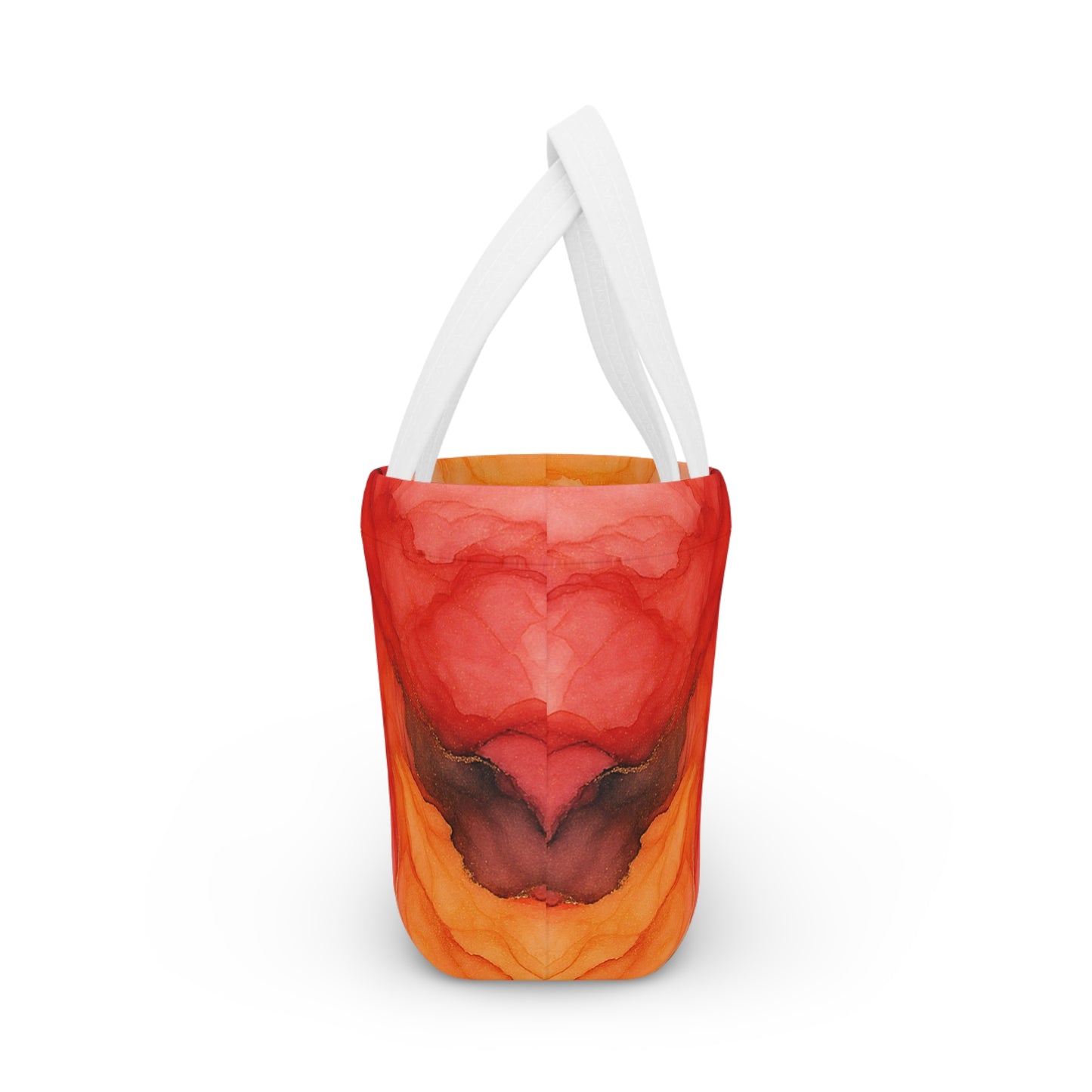 Stylish Red Abstract Lunch Bag – Insulated Tote for Work, School, Picnics, Eco-Friendly Gift, Trendy Storage Solution