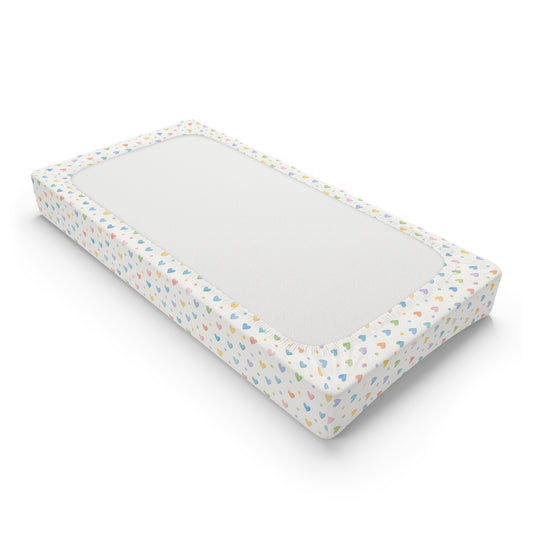 Woodland Friends Baby Changing Pad Cover — Pastel Hearts Nursery