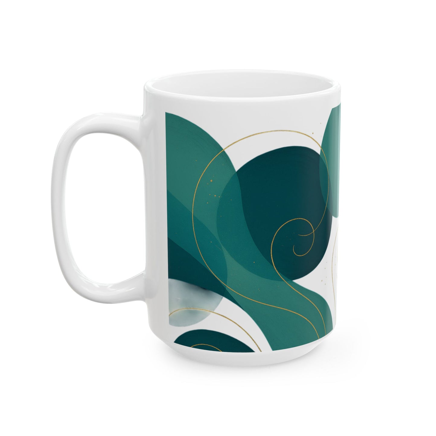 Ocean Mist 4- Colección Soulful-Taza de café con remolino abstracto (325 ml y 444 ml)