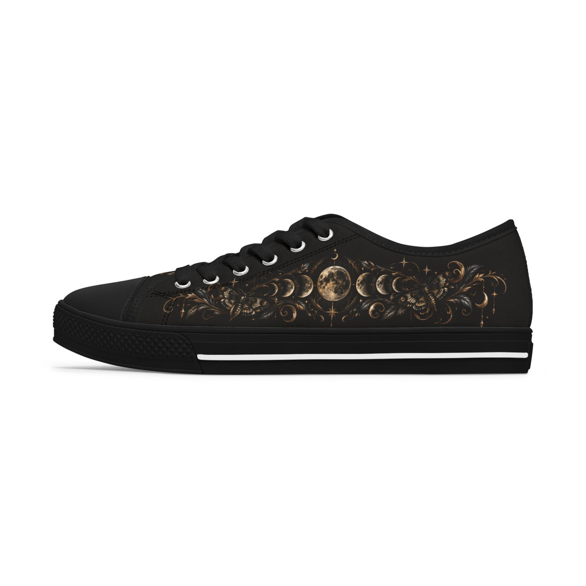 Low Top Sneakers — Gothic Celestial Lunar Pattern