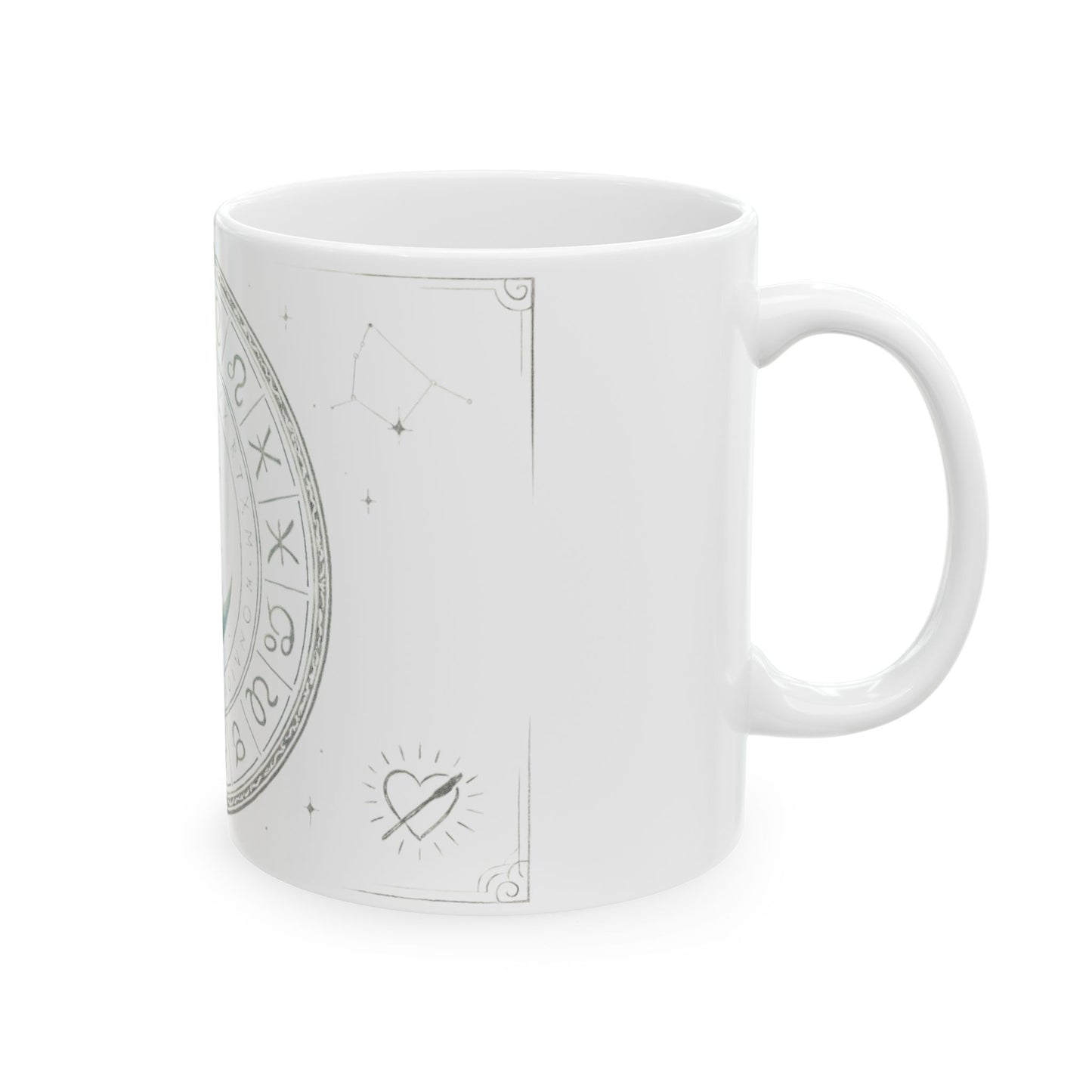 Taza Blanca Stellar Nova — Taza de Café de Cerámica de Astrología Celestial (325ml/444ml)