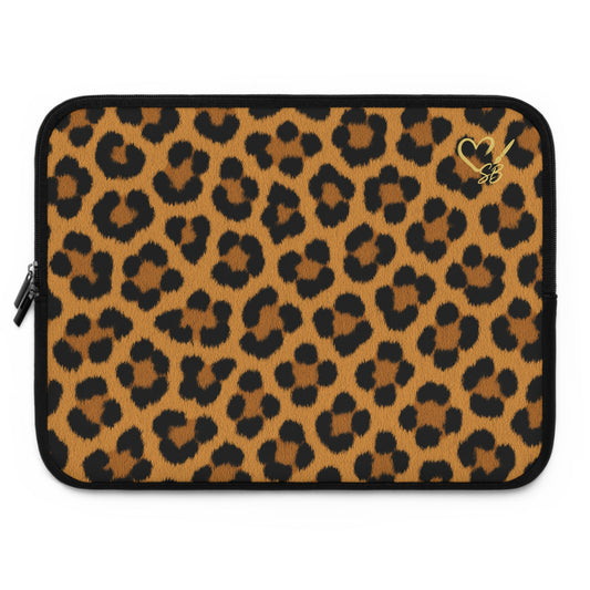Funda para portátil con estampado de leopardo — Elegante funda protectora con estampado animal