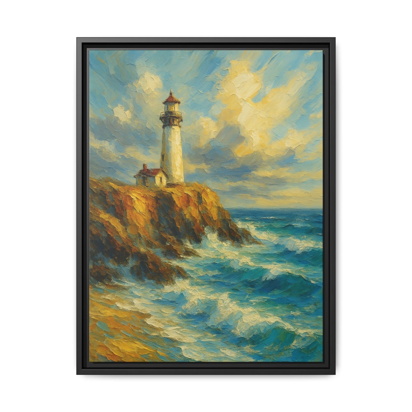 Lighthouse-Coastal Harmony Colldection-Framed Matte Canvas Print