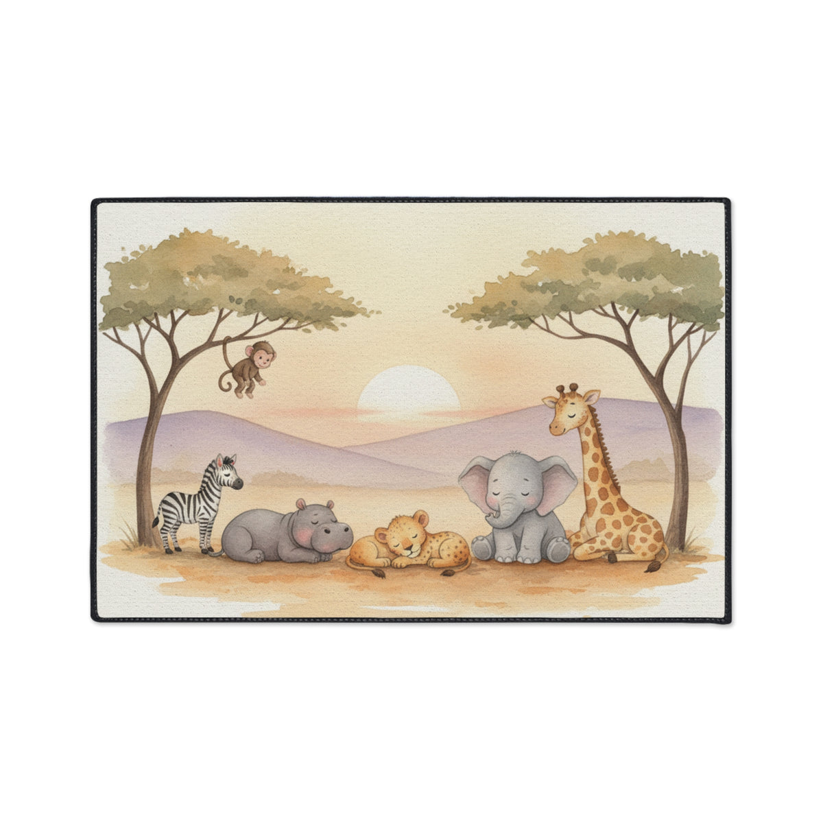 Sleepy Safari - Baby Safari Nursery Floor Mat for Nursey or  Kids' Play Area